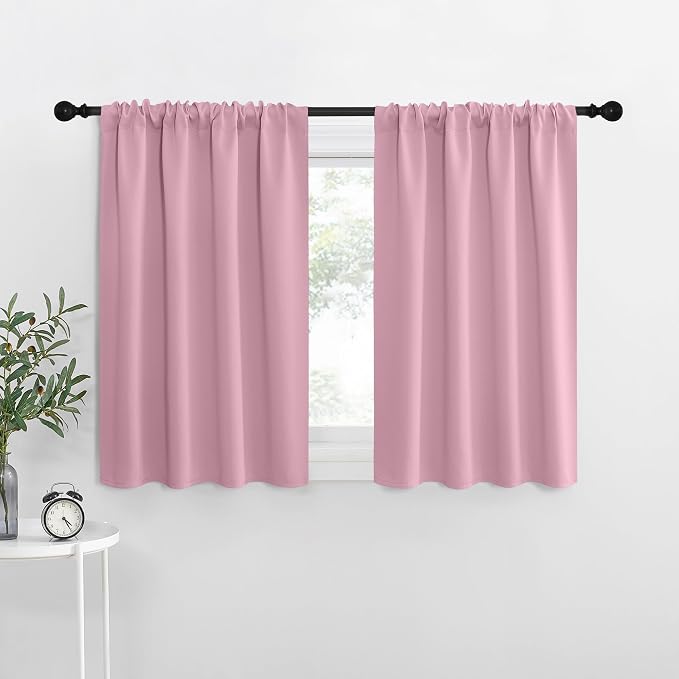 NICETOWN Blackout Curtains for RV Windows, Rouge Pink, 2 Panels, Room Darkening by NICETOWN