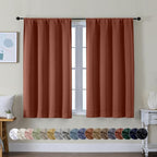 Simplebrand Ava Terracotta Short Blackout Curtains by Simplebrand