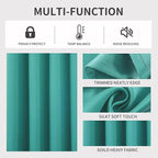 Joydeco Peacock Blue Custom Solid Single Blackout Curtain - Image 4