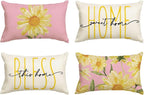 AVOIN colorlife Home Sweet Home Spring Summer Flowers Pink Throw Pillow Covers by AVOINcolorlife