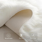 Ashler Faux Fur Rug, Fluffy Sheepskin Fur Rug, Fuzzy Ultra Soft 2.3 x 3.3 Ft - Image 4