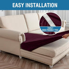 Couch Cover 3-Piece Elastic Velvet Couch Cushion Covers & Chaise Slipcovers - Image 6
