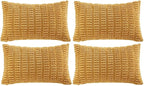 Fancy Homi 4 Packs Mustard Yellow Decorative Throw Pillow Covers 12x24 Inch by Fancy+Homi