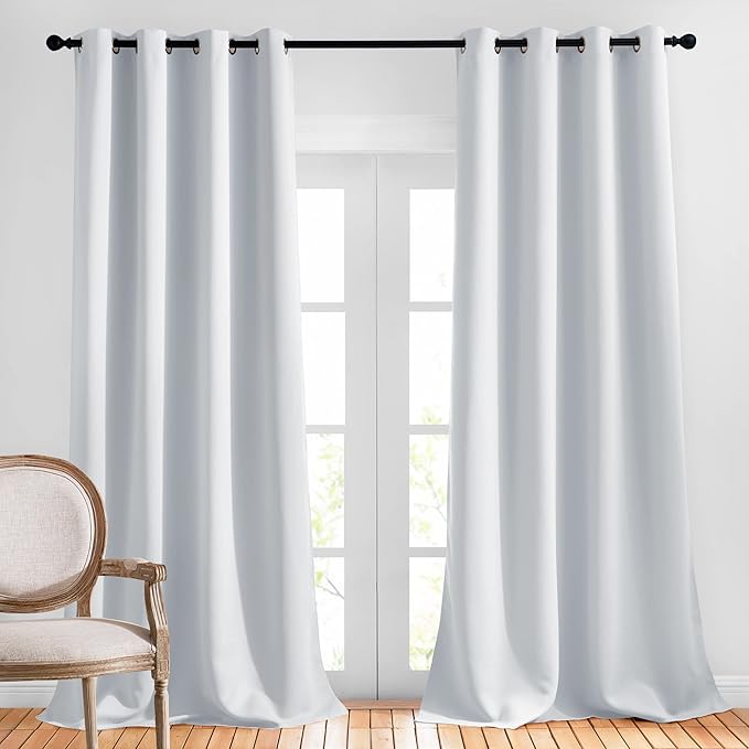 NICETOWN Blackout Living Room Curtains Greyish White by NICETOWN