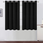 LEMOMO Black Thermal Blackout Curtains/52 x 54 Inch/Set of 2 Panels Room by Lemomo