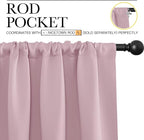 NICETOWN 2 Panels Blackout Curtains, Rod Pocket Window Curtains Room Darkning - Image 2