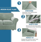 H.VERSAILTEX Velvet 4 Piece High Stretch Sofa Slipcover Cover Furniture - Image 3
