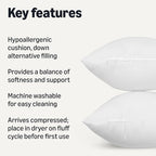 Amazon Basics Square Hypoallergenic Pillow Insert, Sofa Bed Couch Decorative - Image 2