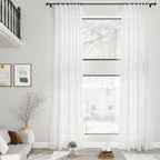 Nanspring White Extra Long Curtains 2 Panels Set 128 Inches Long - Image 2