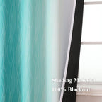 Estelar Textiler Teal and Greyish White Ombre Blackout Curtains 72 Inches Length - Image 5