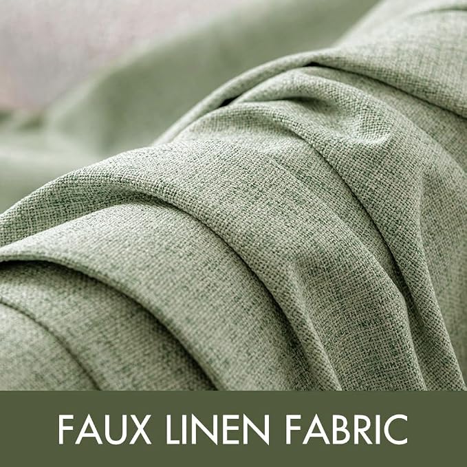 MIULEE Linen Texture Curtains for Bedroom Solid 100% Blackout Thermal Insulated - Image 5