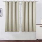 LEMOMO Light Beige Blackout Curtains 66 x 63 Inch Length/Set of 2 Curtain by Lemomo