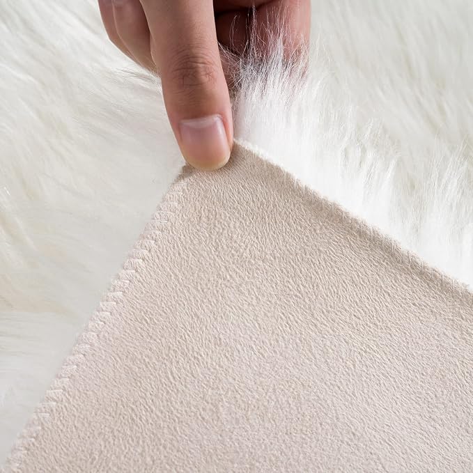Ciicool Ultra Soft Faux Sheepskin Fur Rug Fluffy Rug - Image 5