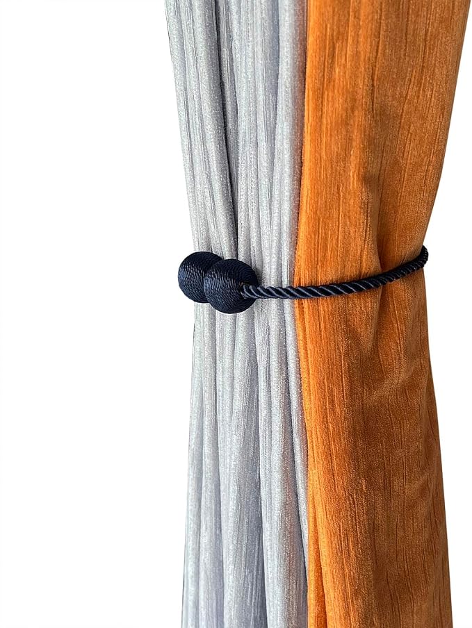 Melaluxe 2 Pack Magnetic Curtain Tiebacks, Decorative Curtain Holdbacks - Image 3