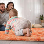 Goideal Fluffy Rug for Bedroom Living Room, 5x7 Orange Area Rugs, Faux Fur Shag - Image 5