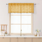 Chyhomenyc Gold Sheer Valances for Windows 14 Inch Length 2 Pcs, Light by Chyhomenyc