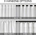 Extra Wide Linen Curtains for Living Room 102 Inch for Bedroom Divider Off - Image 4
