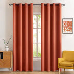 MIULEE 72" Long Room Darkening Curtains Thermal Insulated Rust Terracotta by MIULEE