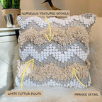 Throw Boho Pillow Cover, 18”x18” Bohemian Moroccan Rustic Decorative Pillows - Image 4