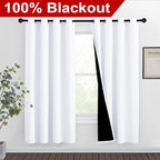 NICETOWN White Blackout Curtains 72 inches Long, Full Light Blocking Drapes - Image 2
