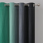 Estelar Textiler Black and Green Ombre Blackout Curtains 90 Inch Length - Image 4