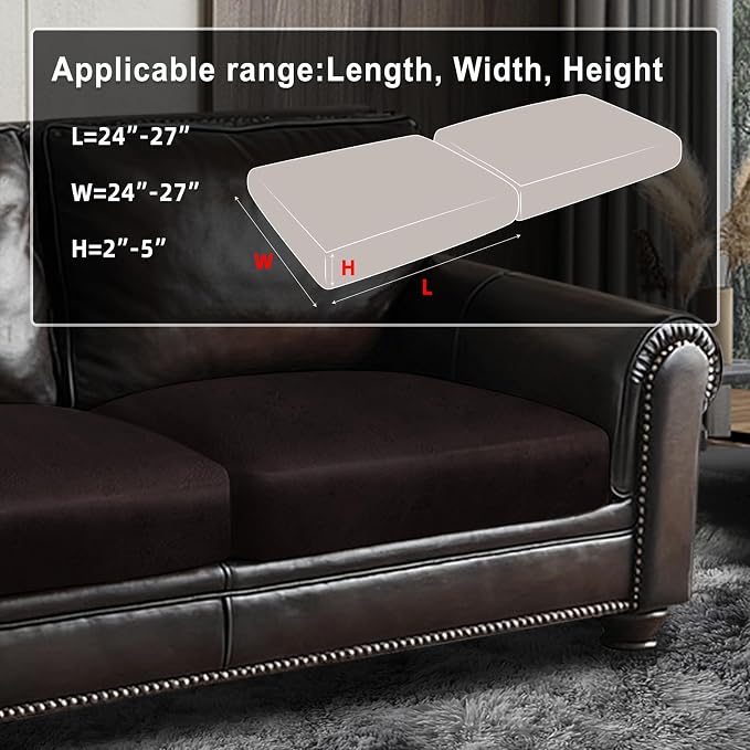 Leather Look Couch Cushion Covers Sofa Seat Slipcovers Sets Couches Furniture - Image 3