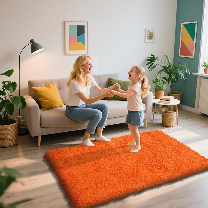 Shag Area Rug for Bedroom 3x5, Soft Fuzzy Rug Non-Shedding Indoor Plush Carpet - Image 7