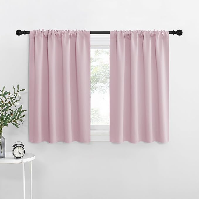 NICETOWN Blackout Curtains for Living Curtains, Baby Pink, 2 Panels, 29 by 30 by NICETOWN