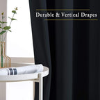NICETOWN Black Blackout Curtains 80 inch Length 2 Panels Set - Image 5