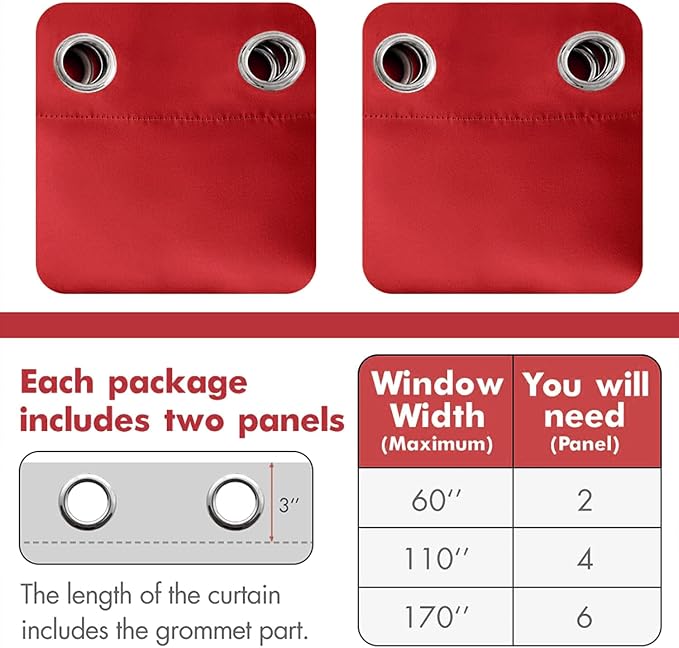 MIULEE Christmas Blackout Curtains Room Darkening Thermal Insulated Drapes - Image 6