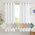 NICETOWN White Window Curtains 63 inches Long, Grommet Linen Blend Drapes by NICETOWN