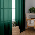 Lecloud Hunter Green Sheer Curtains 90 Inches Long 2 Panels, Airy Voile Solid - Image 6