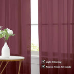 Chyhomenyc Burgundy Sheer Valances - Image 3