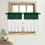 FRAMICS Boho Kitchen Curtains 24 Inch Length, Farmhouse Cotton Linen Tier - Image 5