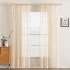 MIULEE Cream Beige Window Sheer Curtains by MIULEE
