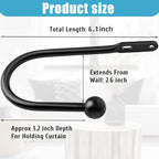 VRSS Wall Mount Curtain Tiebacks Drapery Holdbacks Curtain Holdback Hooks 6" L - Image 3
