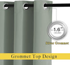 NICETOWN Sage Green 80 inch Doorway Curtains, Thermal Drapes Grommet Privacy - Image 2