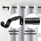 GEEBOBO 2 Pack Black Curtain Rods - Image 2
