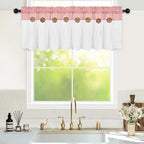 FRAMICS Farmhouse Valance Curtains, Boho Cotton Linen Kitchen Valance, Country - Image 2