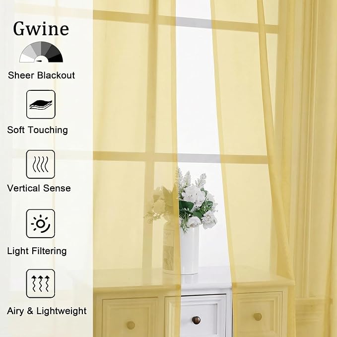 Gwine Sheer Curtains 72 Inch Length - Image 4