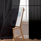 Simplebrand Black Sheer Curtains, 2 Panels Set - Image 3