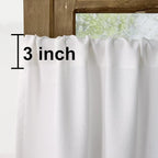 Faux Linen Kitchen Curtains 36 Inch Length Cafe Curtain Tiers - Image 2
