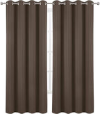 LEMOMO Chocolate Brown Thermal Blackout Curtains/52 x 84 Inch/Set of 2 Panels - Image 2