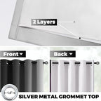 Yakamok 100% Blackout Curtains 63 Inch Length 2 Layers, Light Blocking Thermal - Image 3