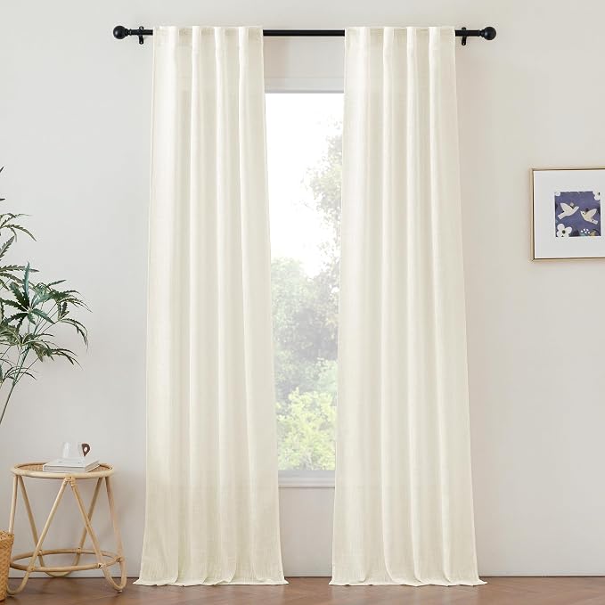 NICETOW Semi Sheer Linen Curtains by NICETOWN