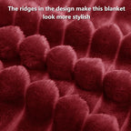HIMEET Deep Red Ribbed Twin Blanket - Image 8