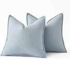 MIULEE Decorative Linen Pillow Covers 20x20 Inch Light Blue ​Boho Farmhouse​ - Image 6