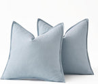 MIULEE Decorative Linen Pillow Covers 18x18 Inch Light Blue ​Boho Farmhouse​ - Image 6