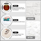 White Fluffy Round Fur Area Rug - Image 5