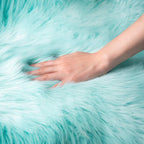 Ashler Faux Fur Area Rug, Fluffy Shaggy 3 x 5 Feet Rectangle Turquoise Fuzzy - Image 5